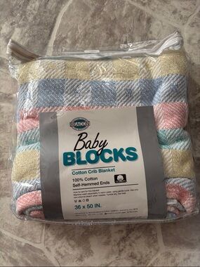 🌻5/$20🌻 Beacon Baby Blocks Pastel Stripe Cotton Crib Blanket